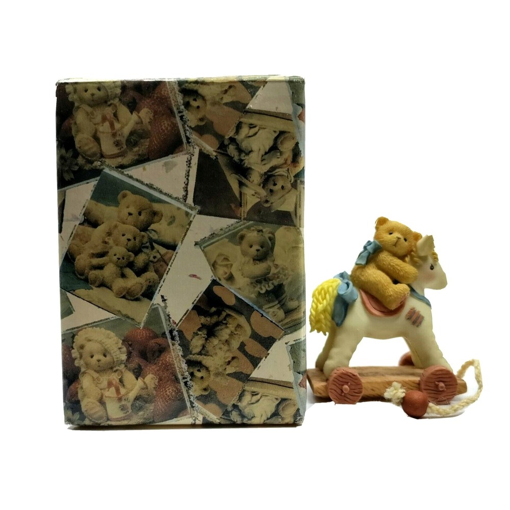 Cherished Teddies Antique Toy Horse Bear 1999 Enesco Figurine #537209L w/Box